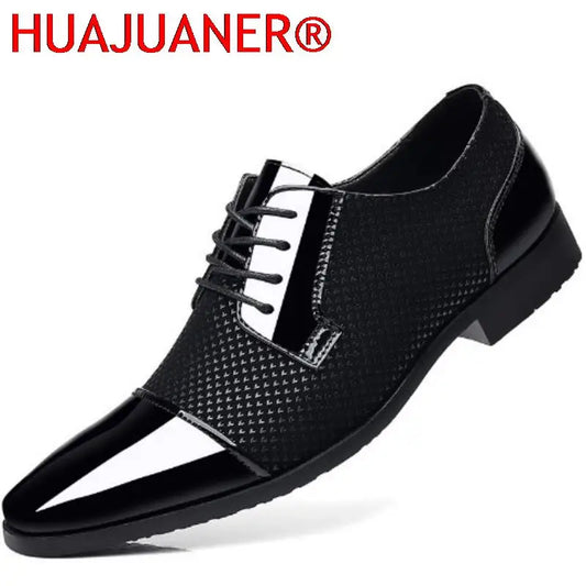 Men Leather Shoes Formal Shoes Pointed Toe Casual Business Men Shoes Spring Autumn Breathable Wear-resistant Mens British Style