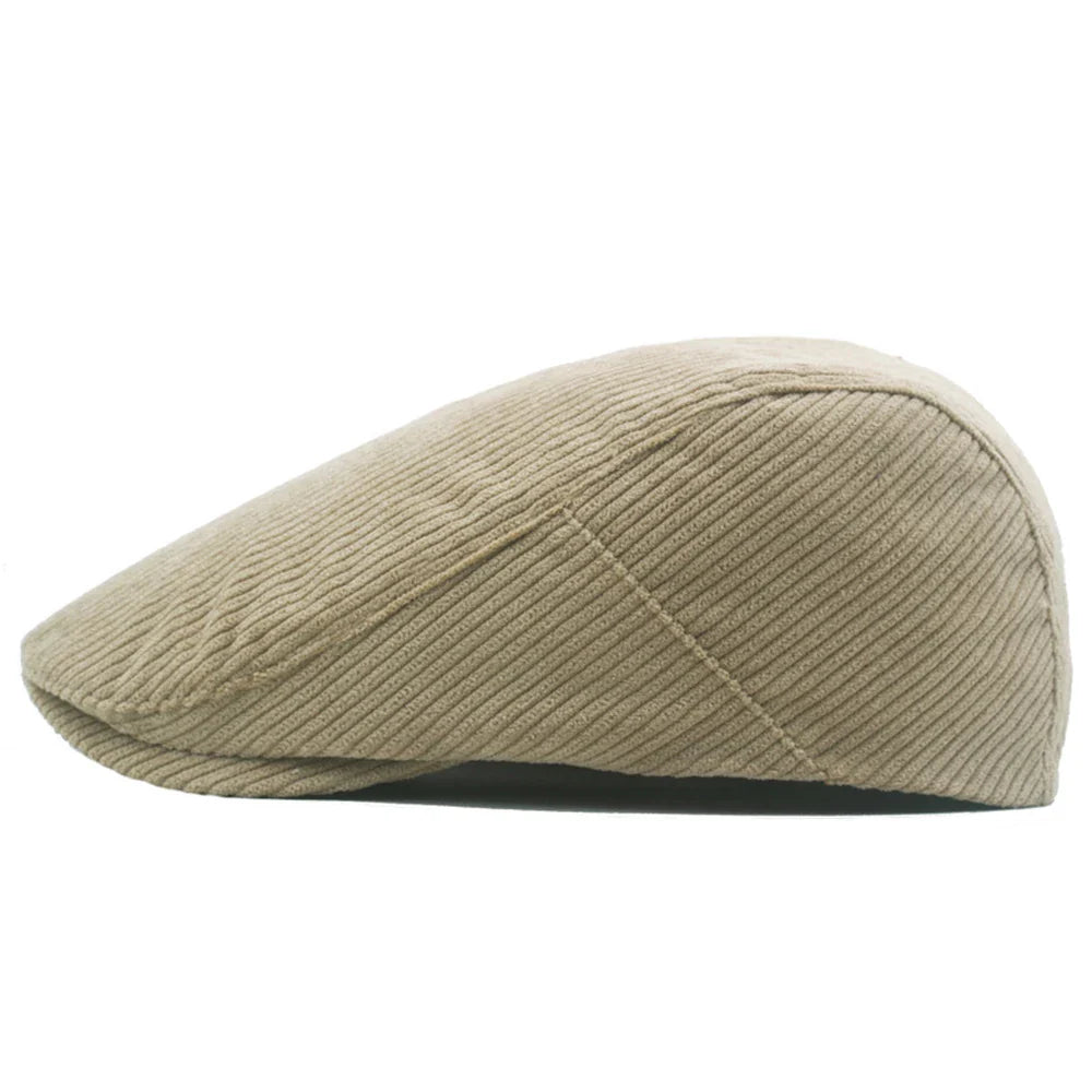 Corduroy Men Hats For Male Retro Berets Seasons Casual Flat Cap Fashion Dad Hats Unisex Bonnet Gorros Hombre Retro Artist Hat