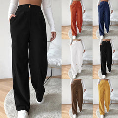 High Waist Wide Leg Pants Women Straight Trousers Oversize Yellow Sweatpants