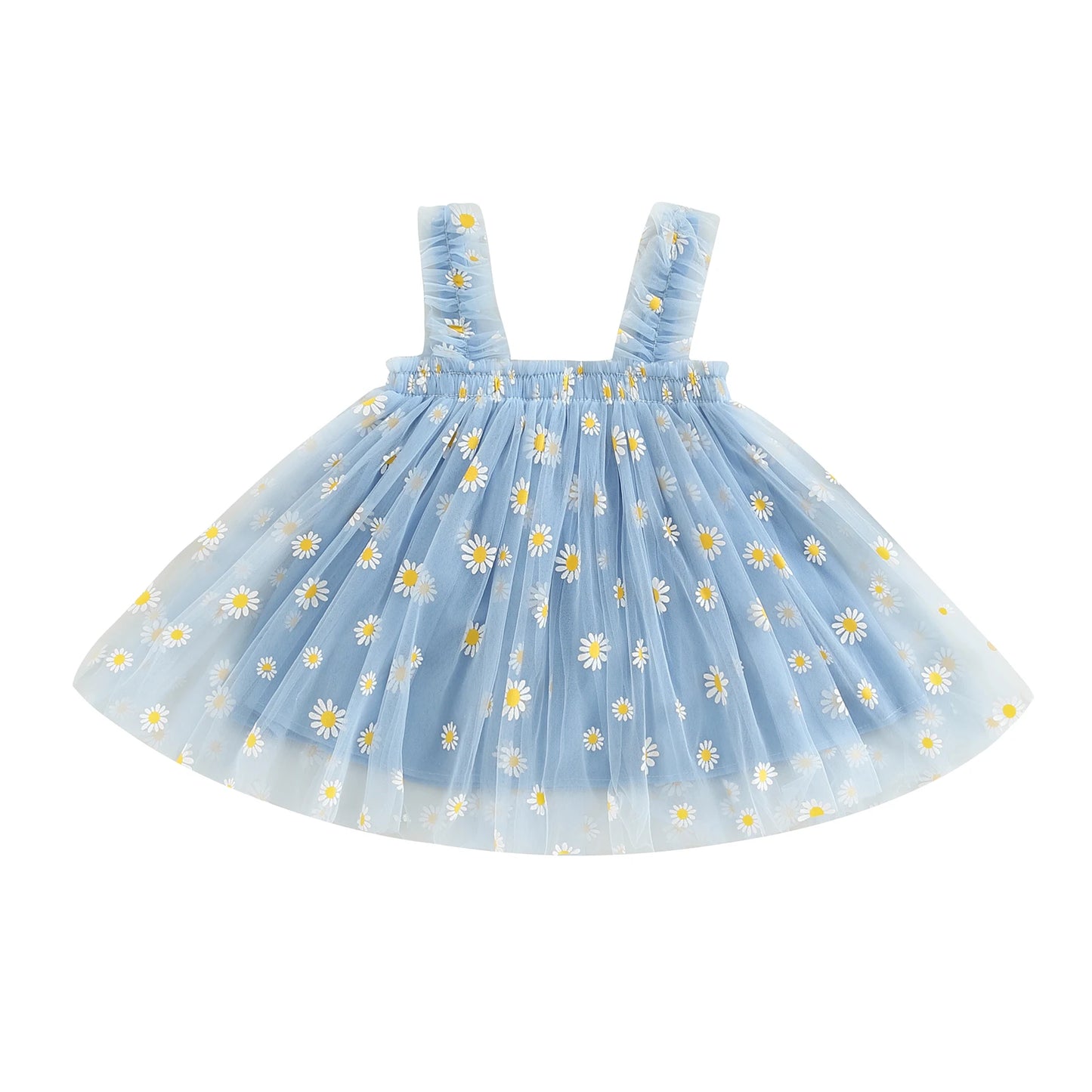6M-5Y Summer Toddler Kid Baby Girls Tulle Dress Daisy Dresses For Girls