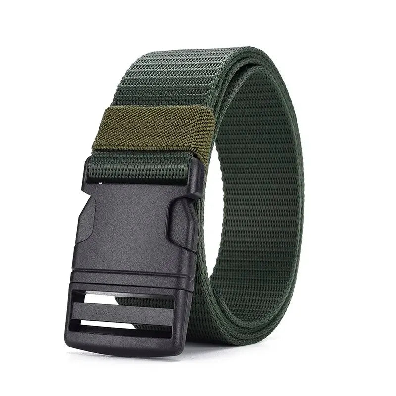 Men's Belt Without Metal Plastic Buckle Belt High Quality Canvas For Nylon Belt Tactical Belt Outdoor Woven Belt Neutral Belts