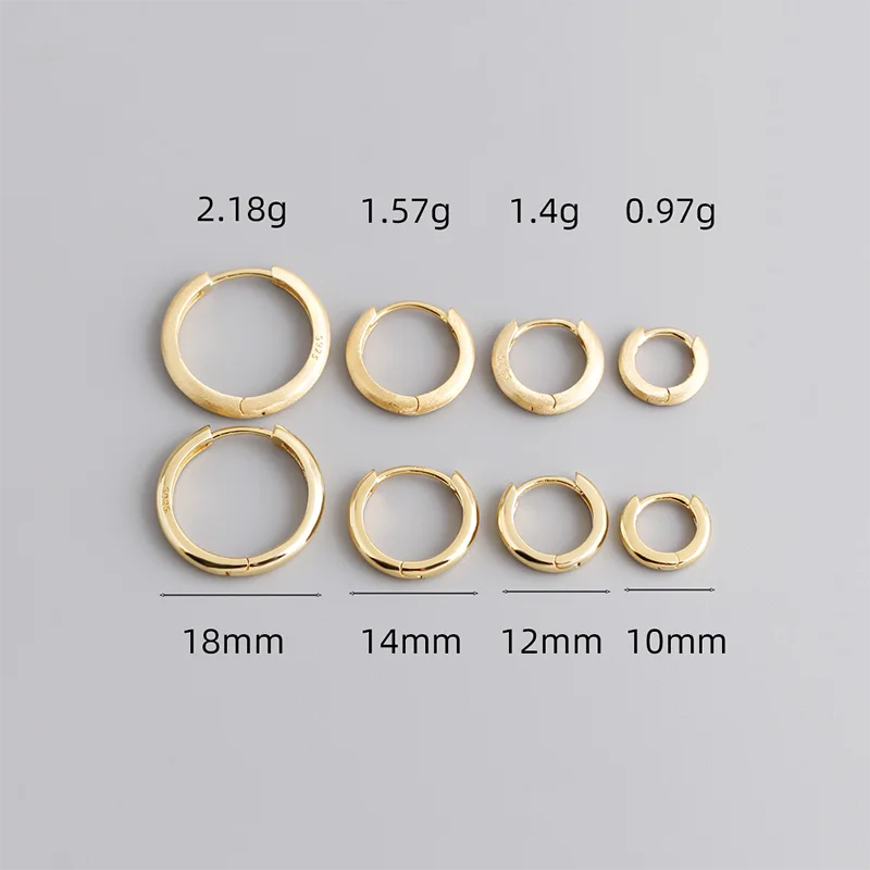 WANTME 925 Sterling Silver Simple Matte Bohemian Round Ear Buckle for Women Punk Unisex Rock Hoop Earring Jewelry Accessories