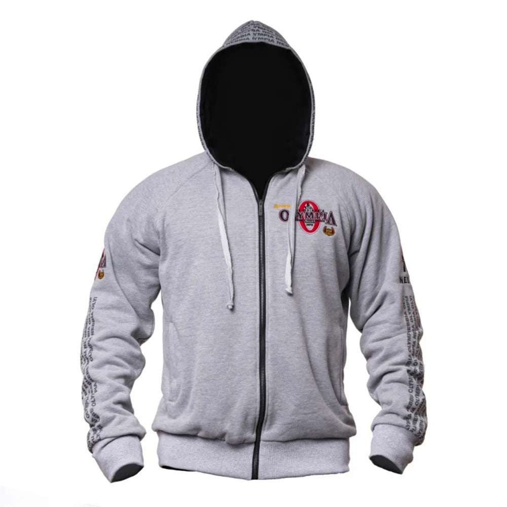 Spring Casual Hoodies Men Cotton Sweatshirt Gym Fitness Sportswear Male Hooded Zips