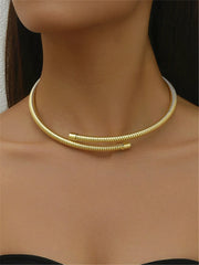 Wind European and American Trend Metal Wind Open Adjustable Collar Necklace