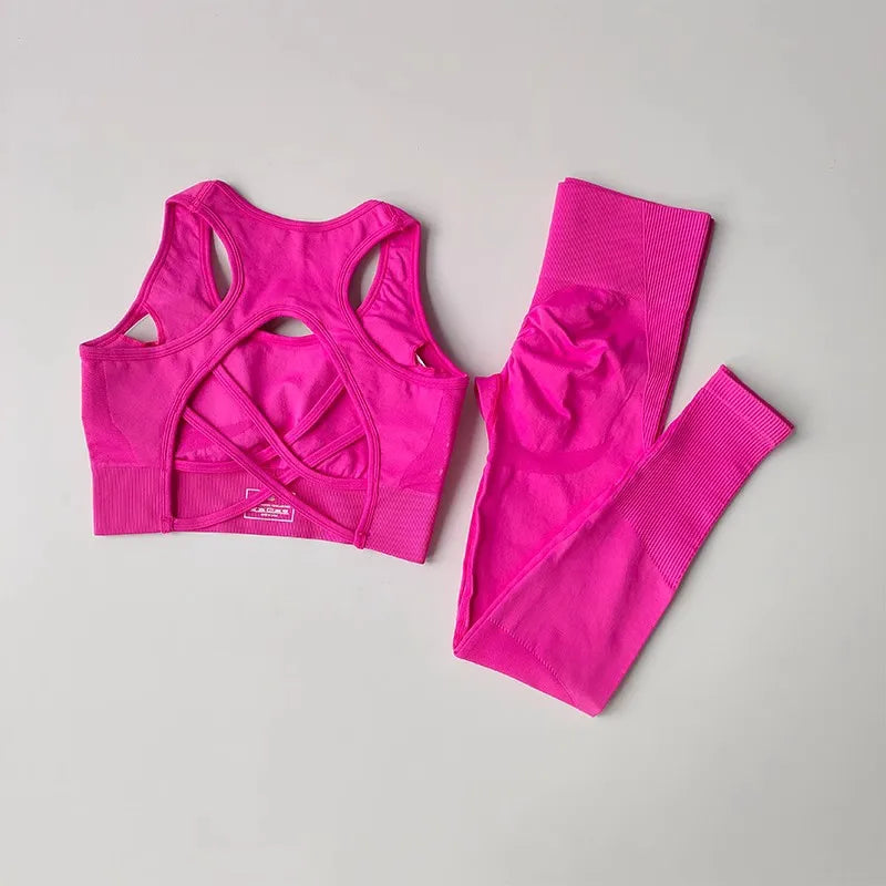 Women's tracksuit Fitness Suit Yoga Sets Sportswear Workout Sports Bra+High Waist