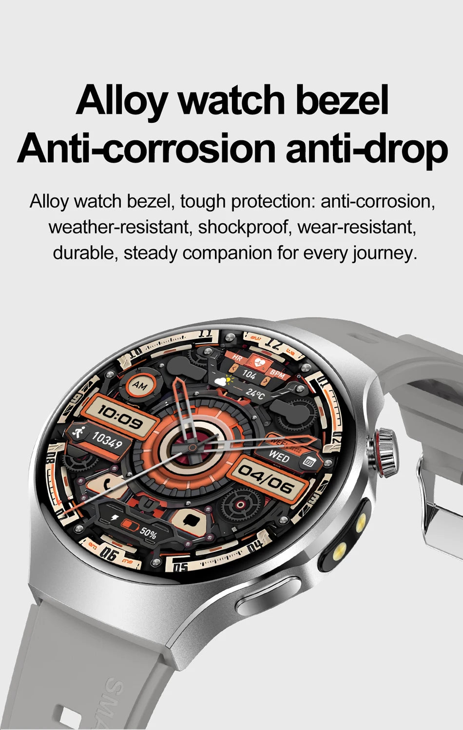 New Smart Watch Men Full Touch Screen Compass Bluetooth Call Flashlight Sports Activity Fitness Heart Rate Waterproof Smartwatch