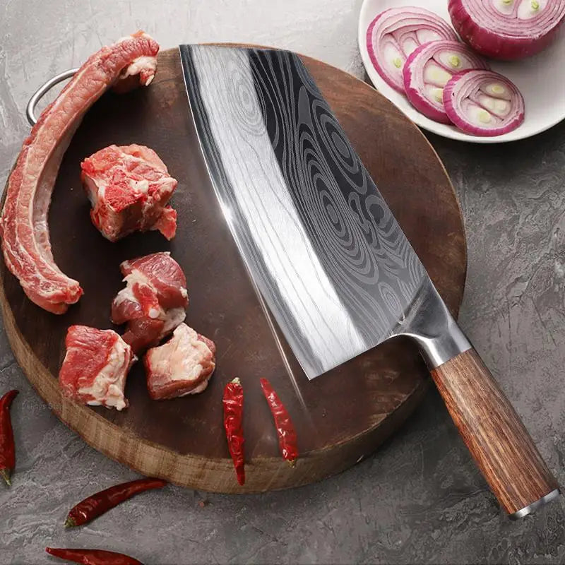 Kitchen Butcher Knives Laser Damascus Professional Japanese Chef Knife Stainless