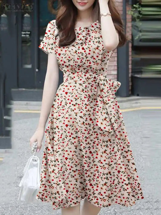 Evening wear Dresses: Women Sundress O Neck Holiday Dresses
