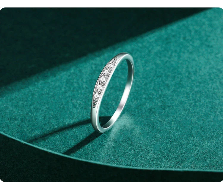 Ailmay 100% 925 Sterling Silver Classic Simple AAAAA Level Dazzling Zirconia Finger Rings For Women Wedding Statement Jewelry