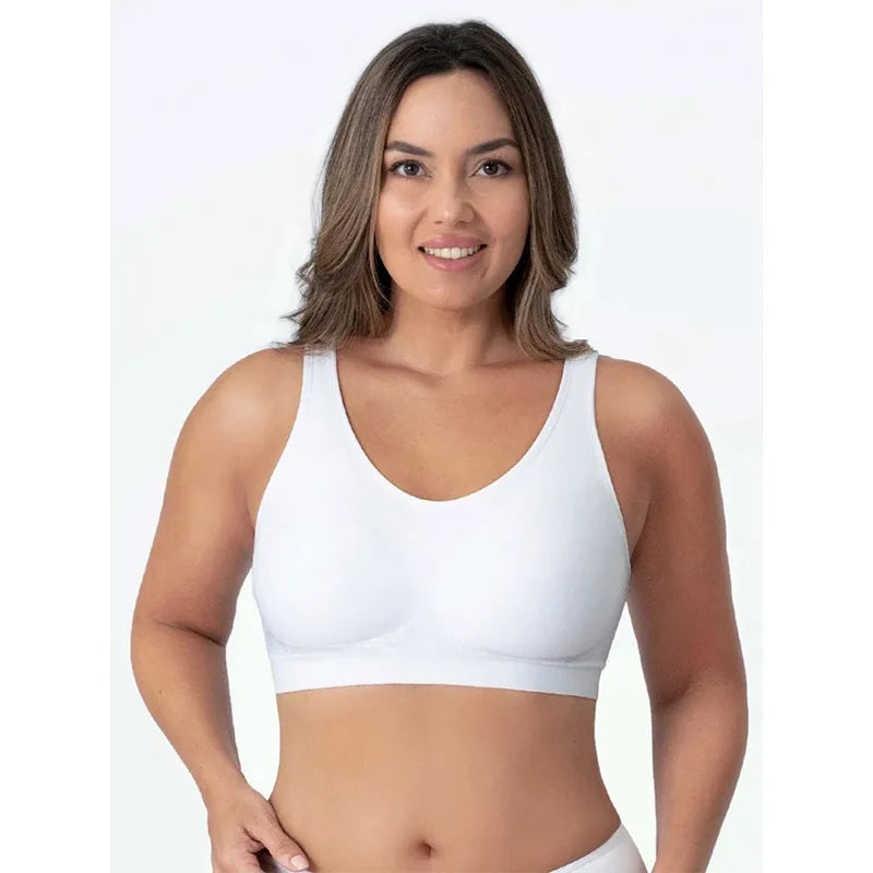 Women Daily Comfort Wireless Shaper Bra Bright Silk Decoration Lingerie