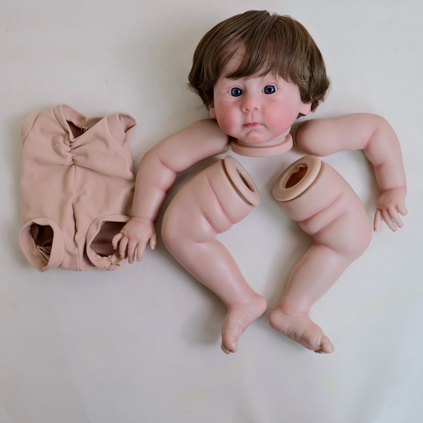 NPK 22inch Reborn Clerance sale Hulexy Doll Kit Lifelike Newborn painted Doll kit Unfinished Doll parts with Hand rooted Hair