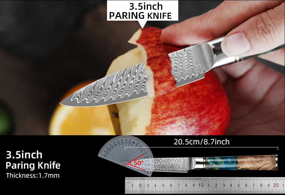 Damascus Steel Kitchen Knives VG10 Chef Paring Bread Knife Chef Knife Sharp