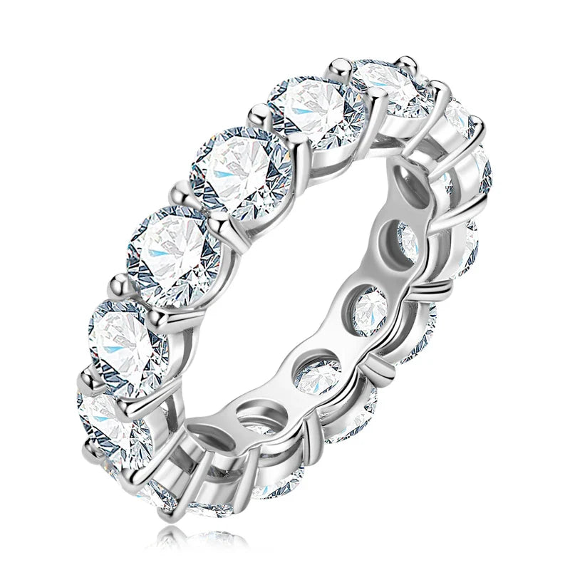 5mm 3mm Moissanite Full Eternity Ring for Women Men Real Silver 925 Sterling Wedding Engagement Band Fine Jewelry & Certificate