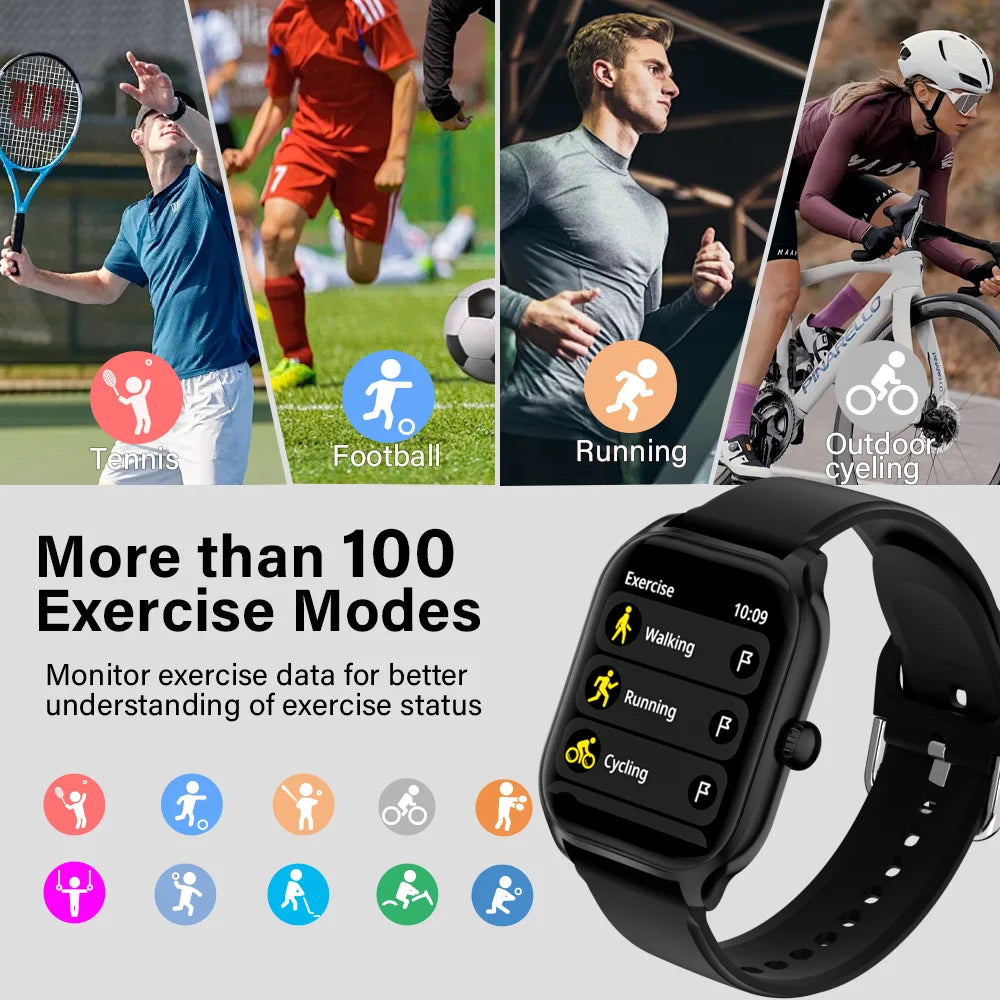 LAXASFIT 2025 New Smart Watch Bluetooth Talk 2.01 HD Touch Screen Multi Sport Function Smart Watch Men Women Christmas Day Gift