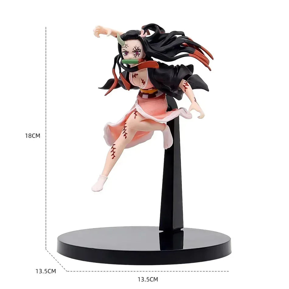 12-20cm Hot Anime Demon Slayer Figure Nezuko Tanjirou Zenitsu Inosuke Kyoujurou Giyuu Kawaii Qposket Figural PVC Model Toys Gift