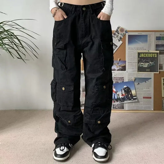 Cargo Pants Multi-pocket Overalls Men Harajuku Casual Women Baggy Trousers