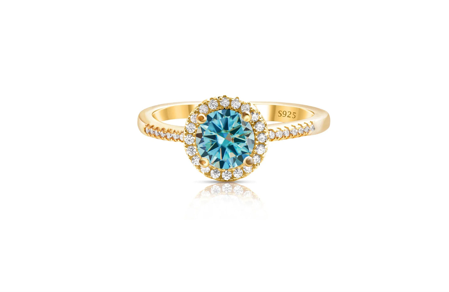 1 Carat Moissanite Ring For Women Solid 925 Silver 18k gold yellow Plated Luxury Wedding Female Jewelry With Certificate Gift