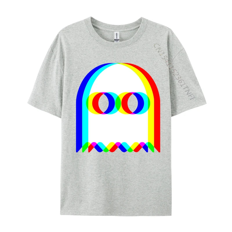 Funny Ghost Trippy Vaporwave Halloween Techno Rave EDM Music New Coming Normal Cool T Shirt Cotton Fabric Men Tops & Tees