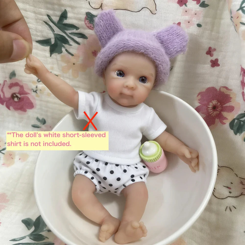 15CM Mini Bettie Full Solid Silicone Reborn Baby Doll Washable Body Girl Adorable 6 Inch Silicone Doll Birthday Christmas Gift