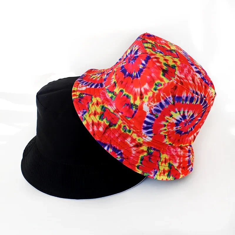 New Street Graffiti  Men's Bucket Hat Double-Sided Hip Hop   Outdoor Women Caps Beach Sun Protect Fishing Unisex Bonnet