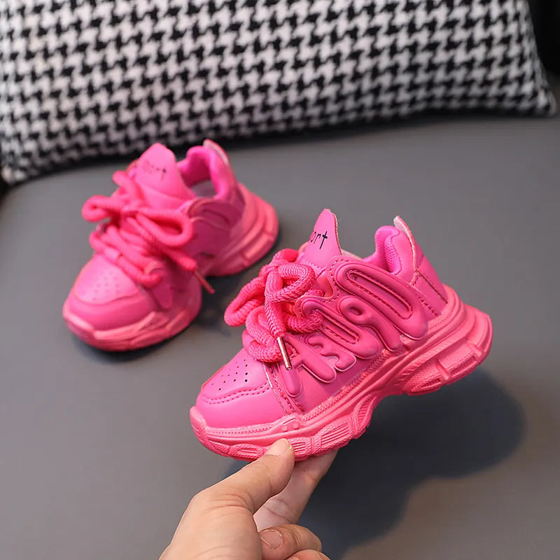 Baby Chunky Shoes Girl Sports Shoes Toddler Boy Fashion Solid Color Sneakers