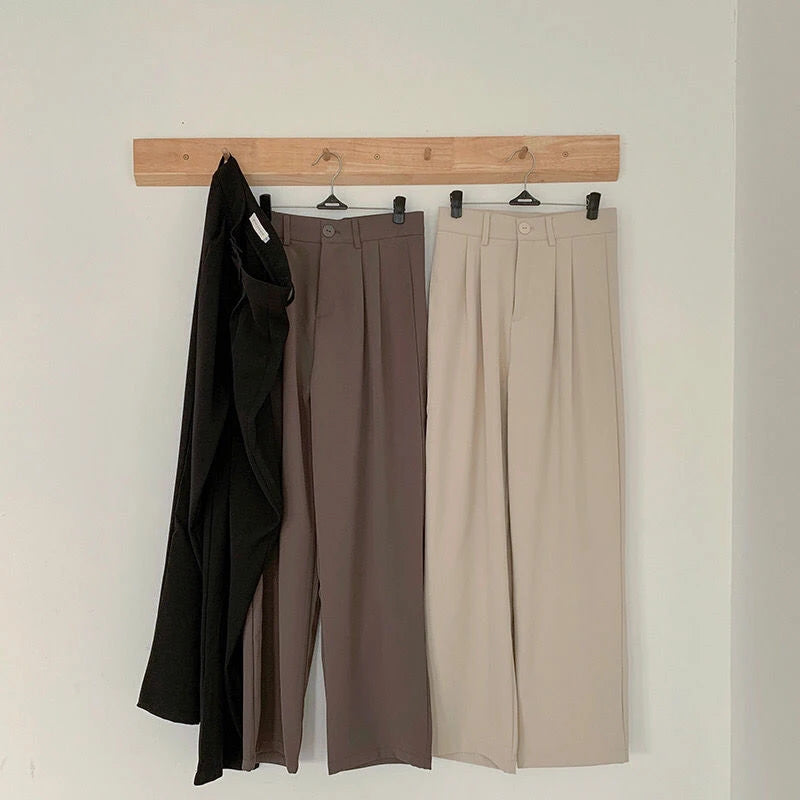 Women Suit Pants Fall Straight Office Ladies Korean Fashion Trousers Casual