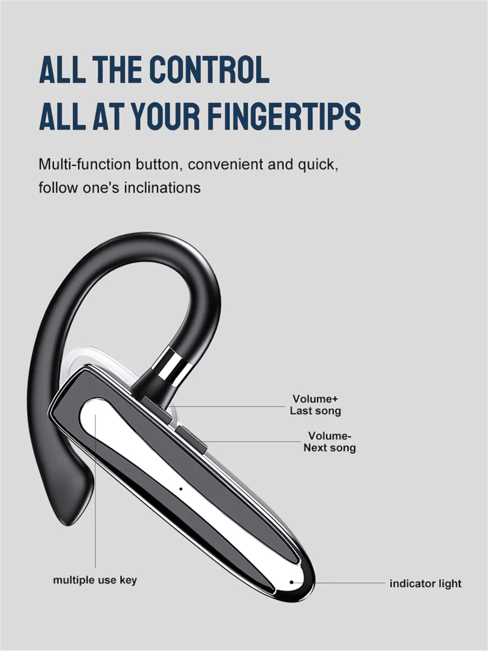 Wireless Bluetooth Headphones With Microphon Earphone ENC Noise Cancelling Handsfree Talking Headset Busines Auriculares Driving