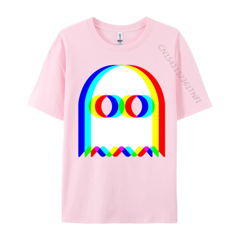 Funny Ghost Trippy Vaporwave Halloween Techno Rave EDM Music New Coming Normal Cool T Shirt Cotton Fabric Men Tops & Tees