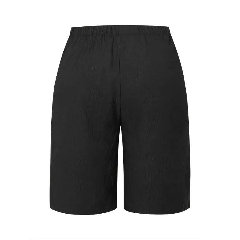 Plus Size 1XL-5XL New Women's Casual Five-point Shorts Pocket Fake Drawstring Women Clothing Beach Shorts
