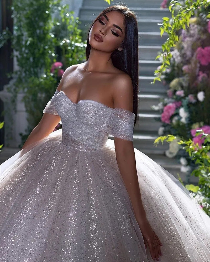 White Bridesmaid Dresses: Wedding Dresses A Line Off The Shoulder Bride Dress