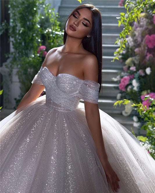 White Bridesmaid Dresses: Wedding Dresses A Line Off The Shoulder Bride Dress
