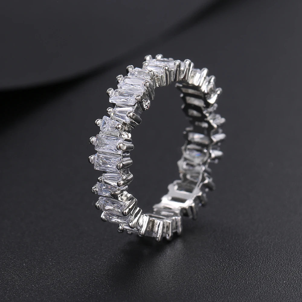 Cubic Zirconia Engagement Rings for Women Marquise Crystal Wedding Ring Party