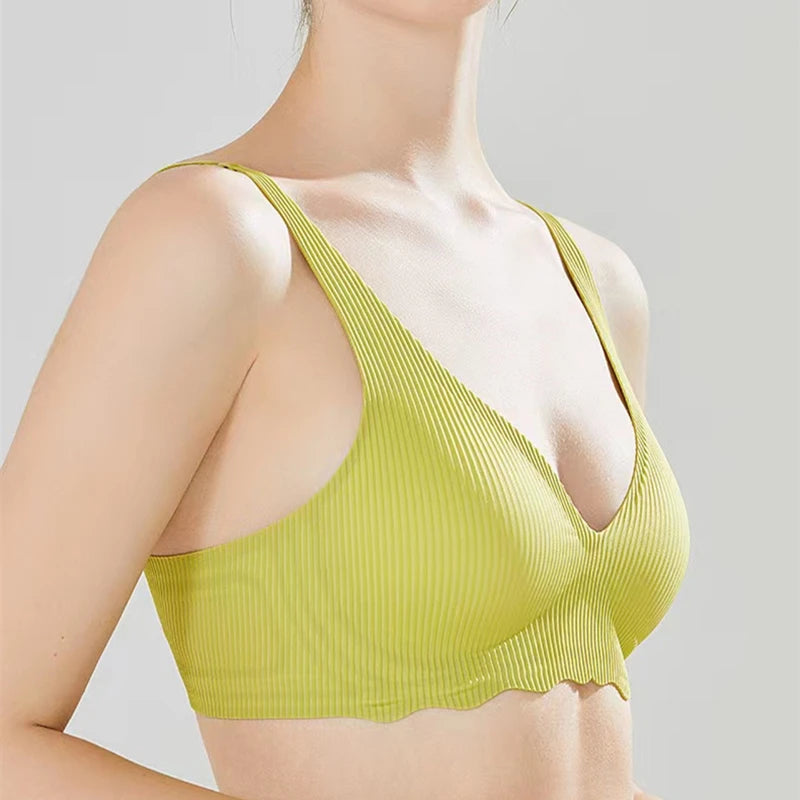 Seamless Women's Bra Small Chest Big Hollow Design Underwear Support