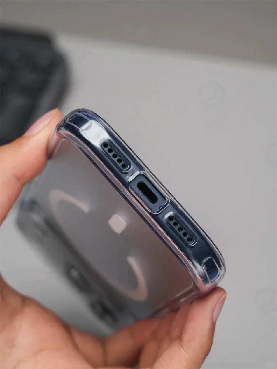 Business Matte Clear Camera Button Magnetic Case For iPhone 17 Pro Max Air 17pro Detachable Lens Shockproof Cover For Magsafe