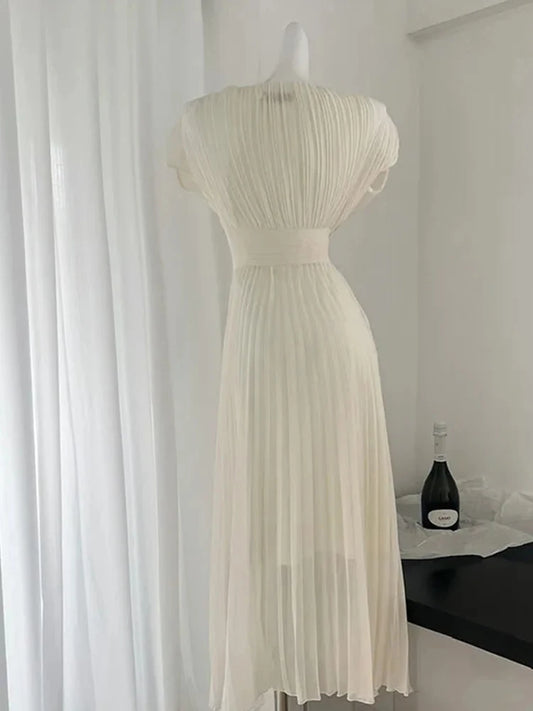 Formal attire Dresses:  Woman V Neck Chiffon A-Line Maxi Dress Fairy Dress