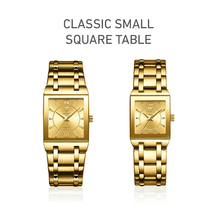 LiEBIG Luxury Golden Quartz Wristwatches For Female Girl Male Fashion 30m Waterproof Women Ladies Mens Watches Relogio Feminino