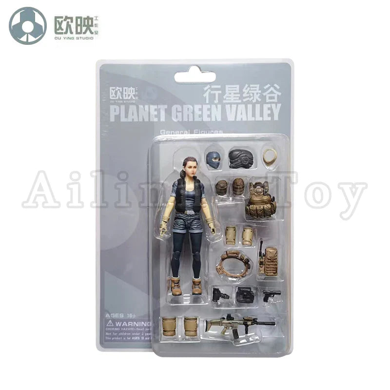 Ou Ying Studio 1/18 Planet Green Valley PGV 3.75inch Action Figure EFSA Male Female Robot Figures Anime Model