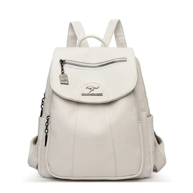 Women 's Backpack 2022 New High Quality Soft Leather Leisure Travel Large Capacity School Bags for Teenage Girls Black Mochila