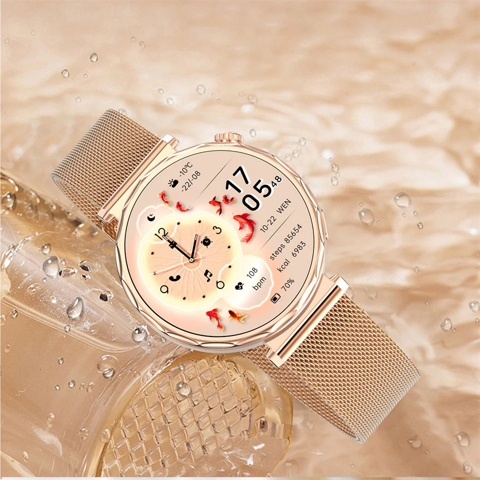 Fashion Women's Smart Watch AMOLED HD Screen Health Monitoring GPS Sports Track Watch Bluetooth Call Smartwatch Android IOS