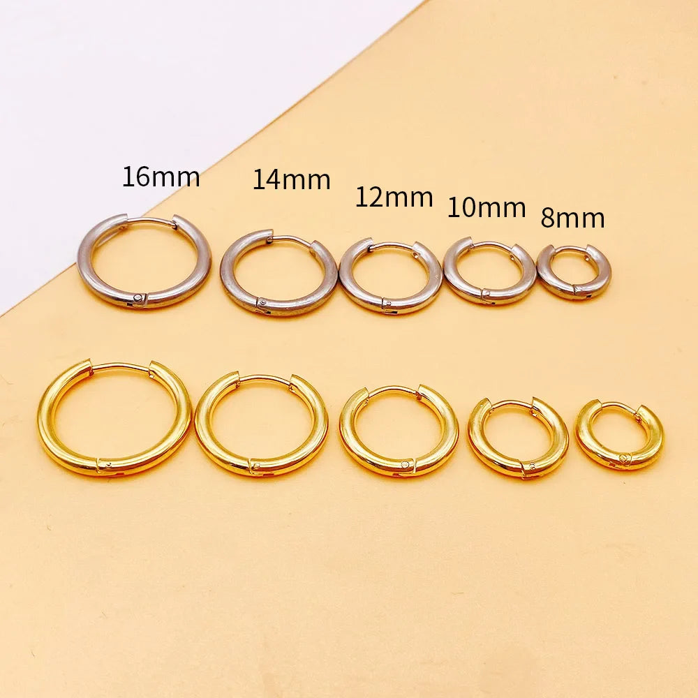 2022 New Simple Stainless Steel Small Hoop Earrings for Women Men Cartilage Ear Piercing Jewelry Pendientes Hombre Mujer