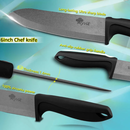 Ceramic Knife 3 4 5 6 Inch Sharp Kitchen Chef Knives Utility Slicer Paring Serrated