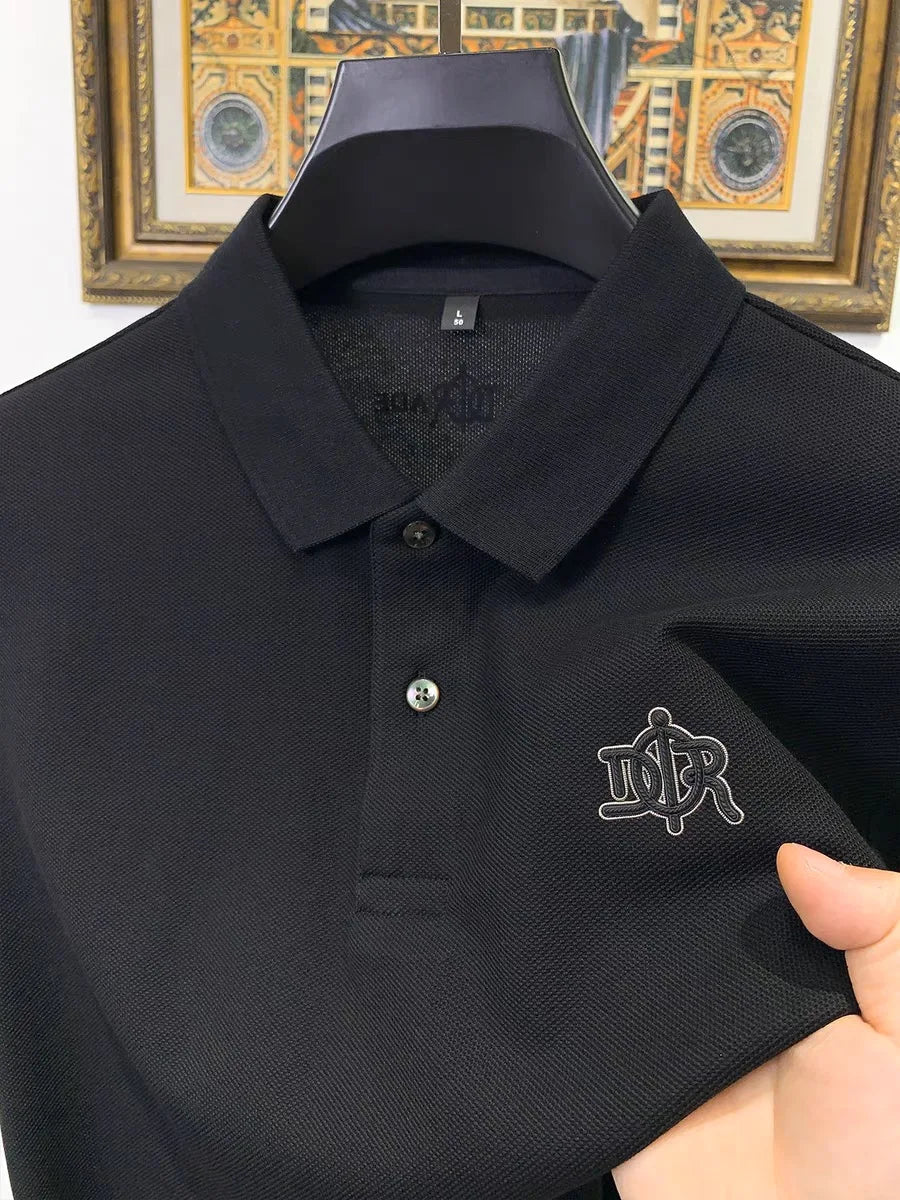100% pure cotton high-end fashionable short sleeve summer new high-quality men's business casual polo shirt luxury brand T-shirt
