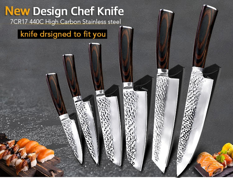 Kitchen Chef Knife 8 inch 7CR17 440 High Carbon Stainless Steel Fish Meat Cleaver