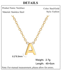 Minimalist Initial A-Z Letter Necklace for Women Alphabet Stainless Steel Choker