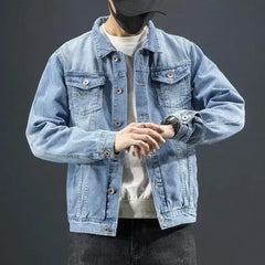 Casual Men's Jean Jacket Pocket Denim Jacket Top