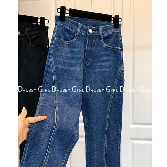 Y2K Vintage Simple Harajuku Jeans Ladies Aesthetic Denim Pant for Women