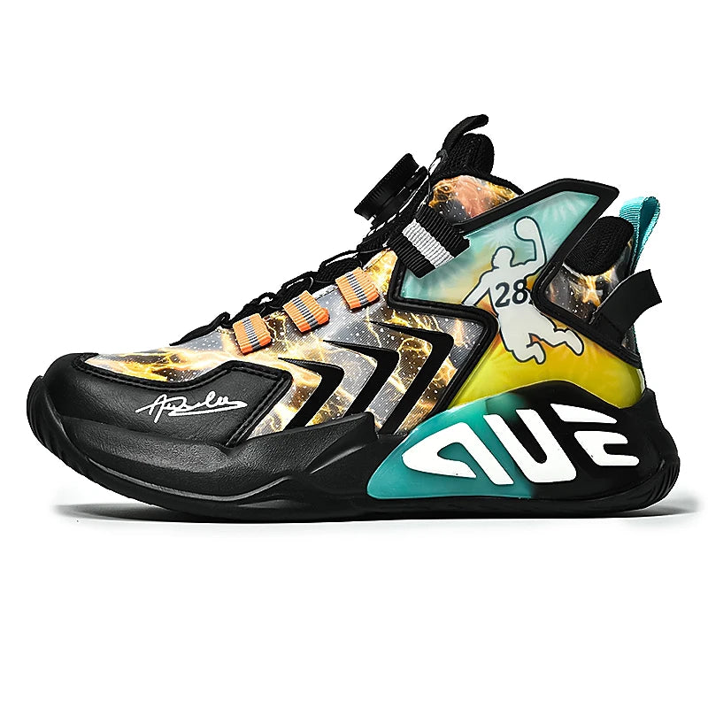 Basketball Shoes Kids Sneakers High Top Running Sports Shoes for Boys Tenis Boots Lightweight Children Sneakers