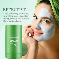 Green Tea Face Deep Cleaning Mud Solid Mask Stick Oil Control Smearing Mud Film Dispel Acne Blemish Mark Remove Blackhead Acne