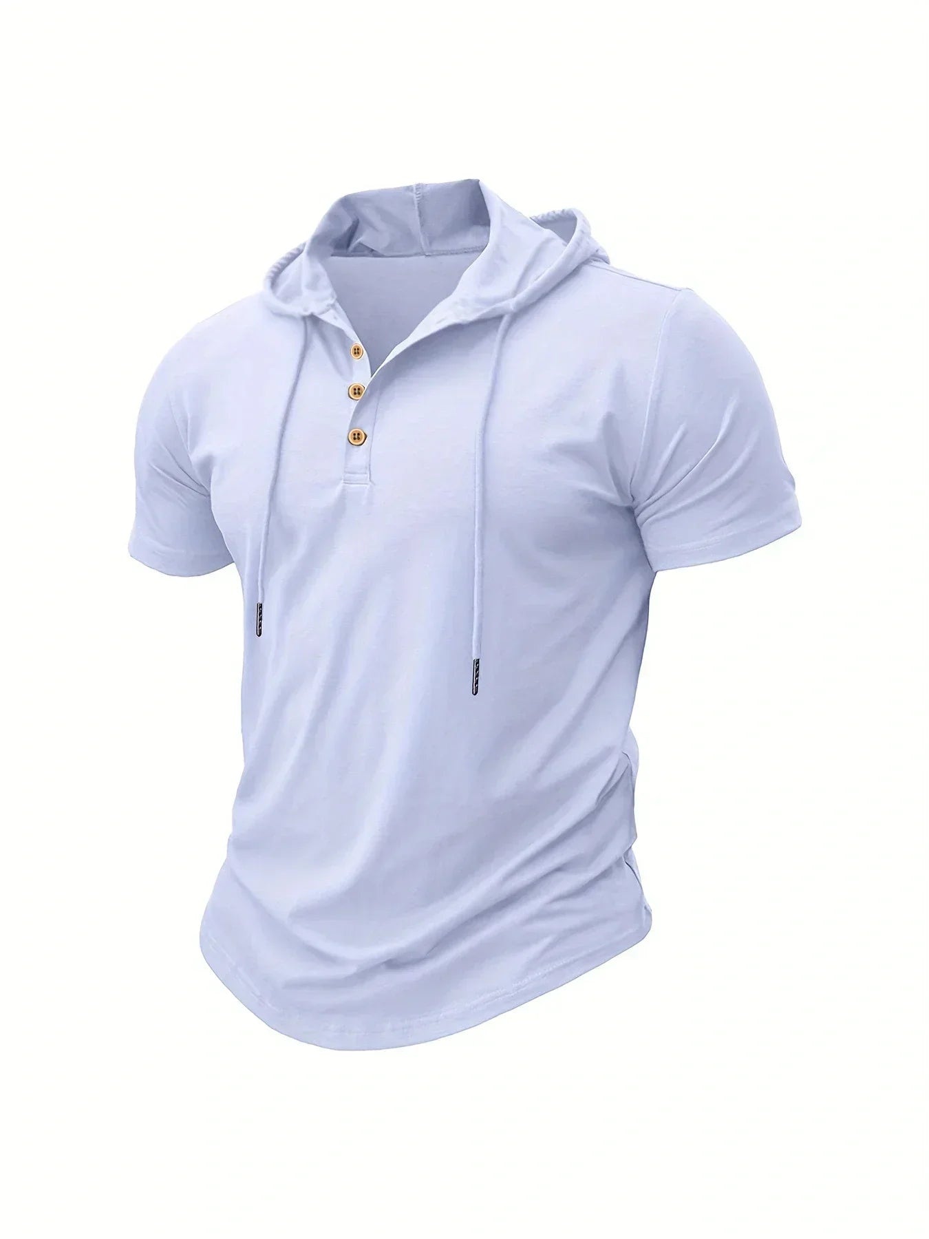 Men's T Shirt Summer Slim Fitness Hooded Short-Sleeved Tees Male Lightweight Hoodie Fitness Breathable Sports Tops