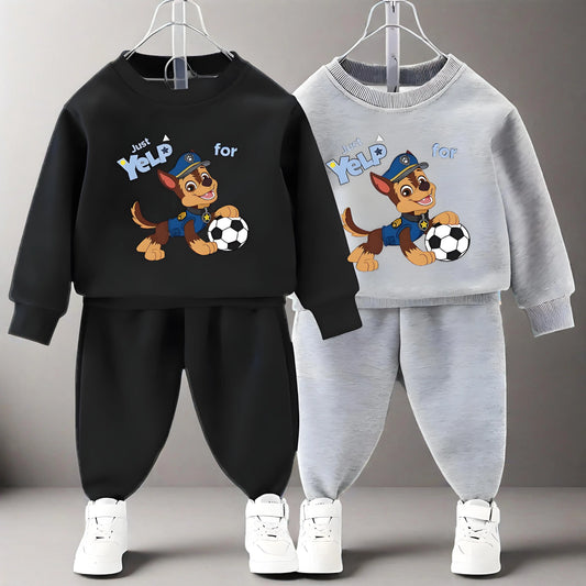 PAW Patrol Spring Fall Boys O Neck Pullover and Sweatpant Two Piece Set Children's Casual Hoodies Sets Kids Sport Clothes Suit